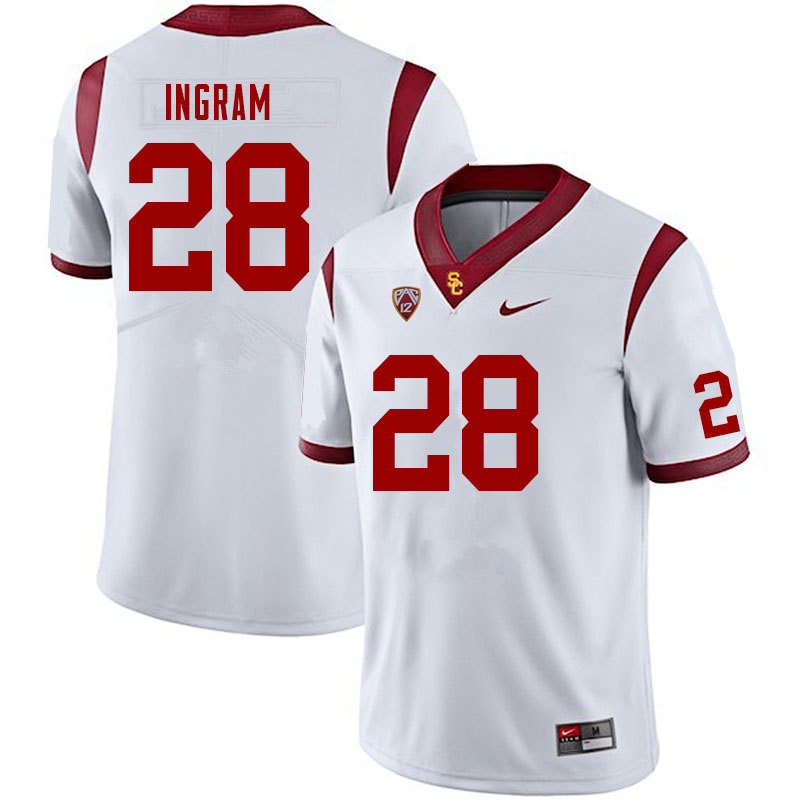 Men #28 Keaontay Ingram USC Trojans College Football Jerseys Sale-White